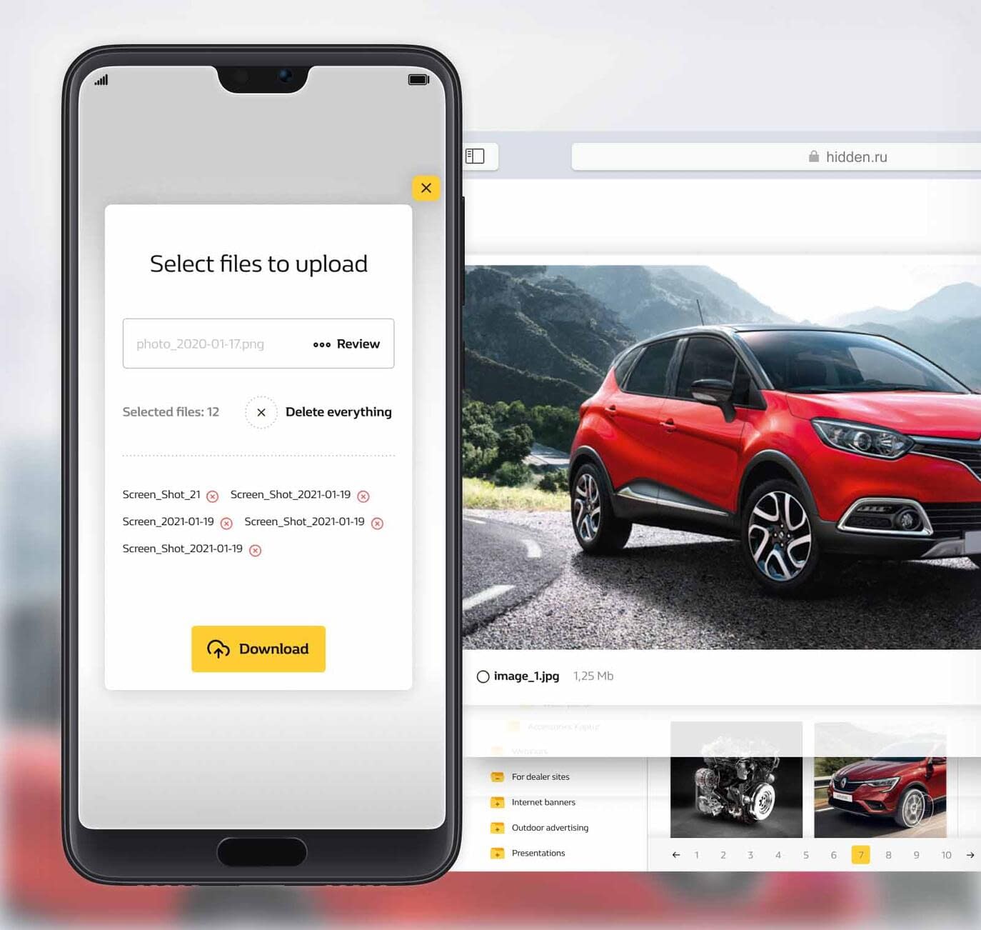 For this project, we created an intuitive interface for uploading and downloading files of various sizes. File previews were enabled for all formats except those that are difficult to process.