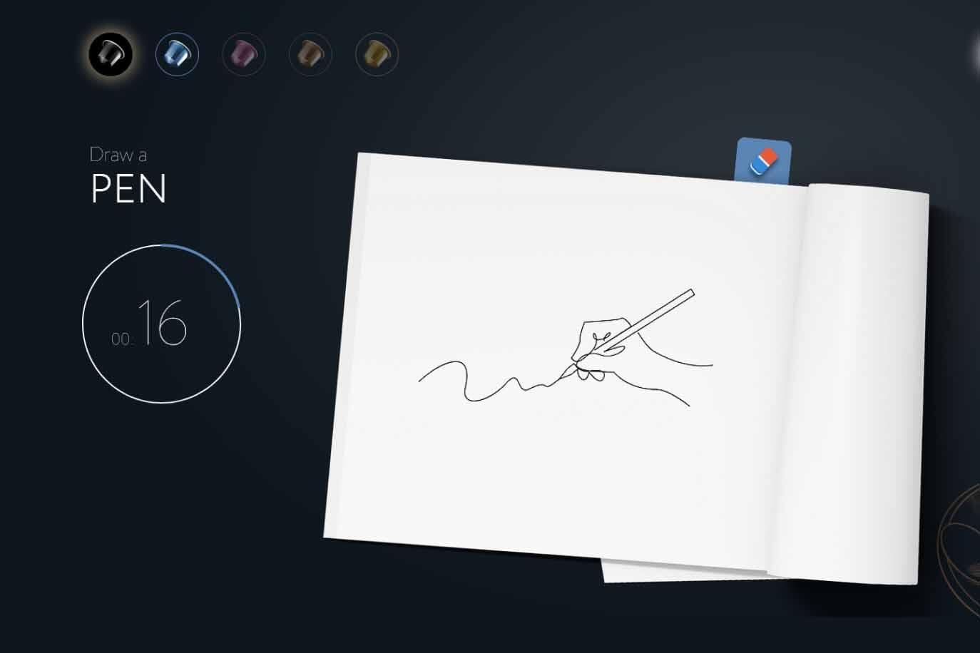 Each riddle word is associated with a brand and a capsule collection. It appears on the background of the capsule picture with a description of the coffee's taste and characteristics.